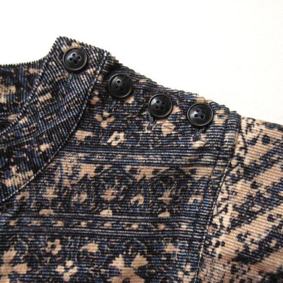 NWT Ulla Johnson Parker Pleated Printed Cotton-Corduroy Blouse in Twilight 2 - Picture 7 of 11